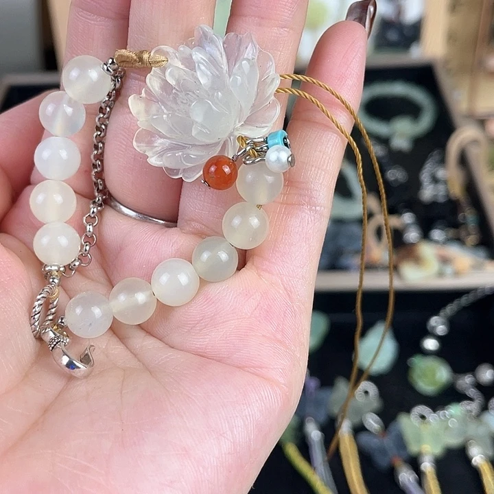 蛇纹石玉合金颈饰