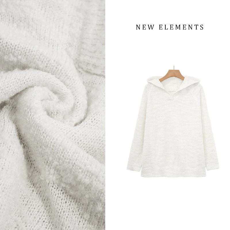 连帽云朵圈圈春季薄款套头针织衫HJYZ001