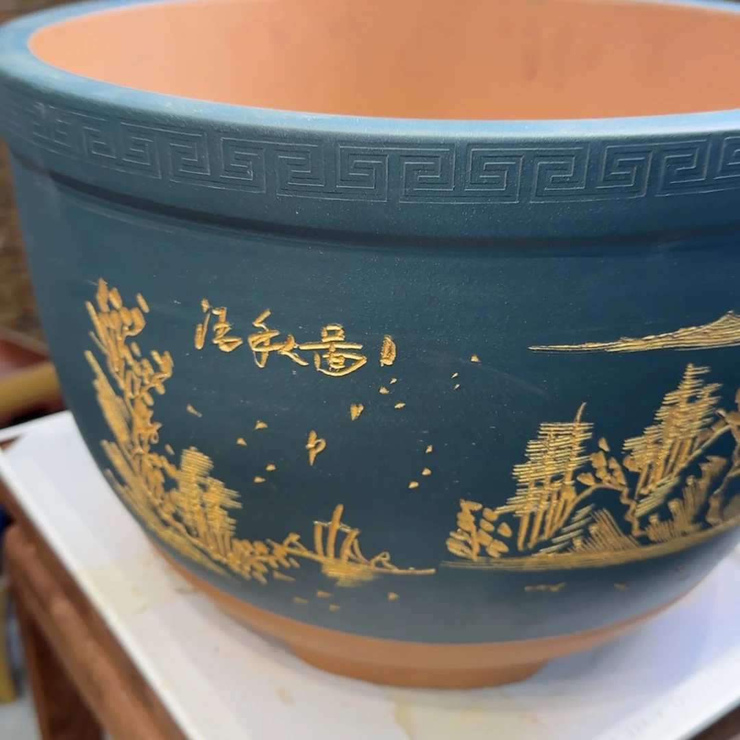 紫砂花盆口径30.高20