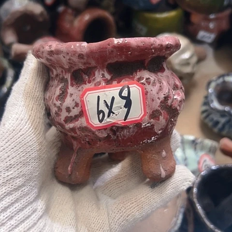 红陶粗陶花盆手工