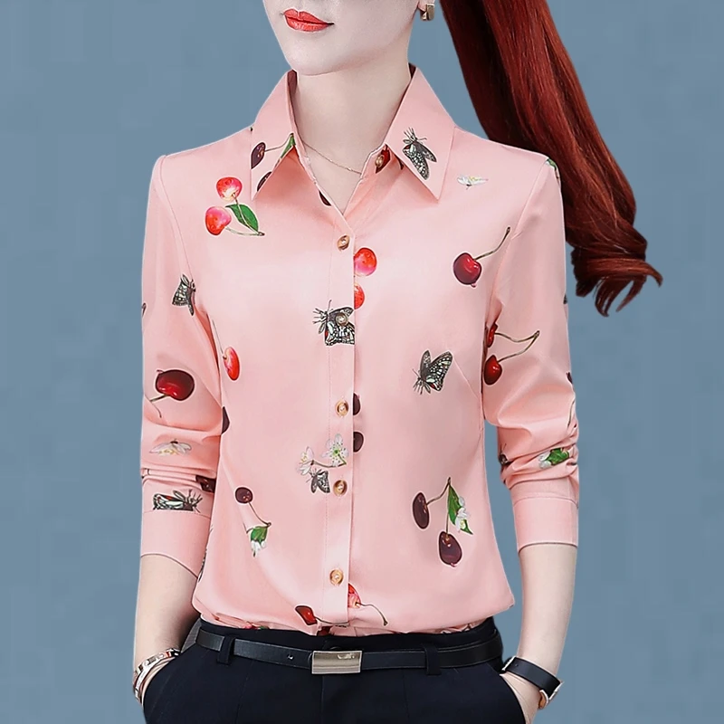 衬衣上衣显瘦女装百搭印花春秋洋气衬衣上衣显瘦女装百搭印花春秋