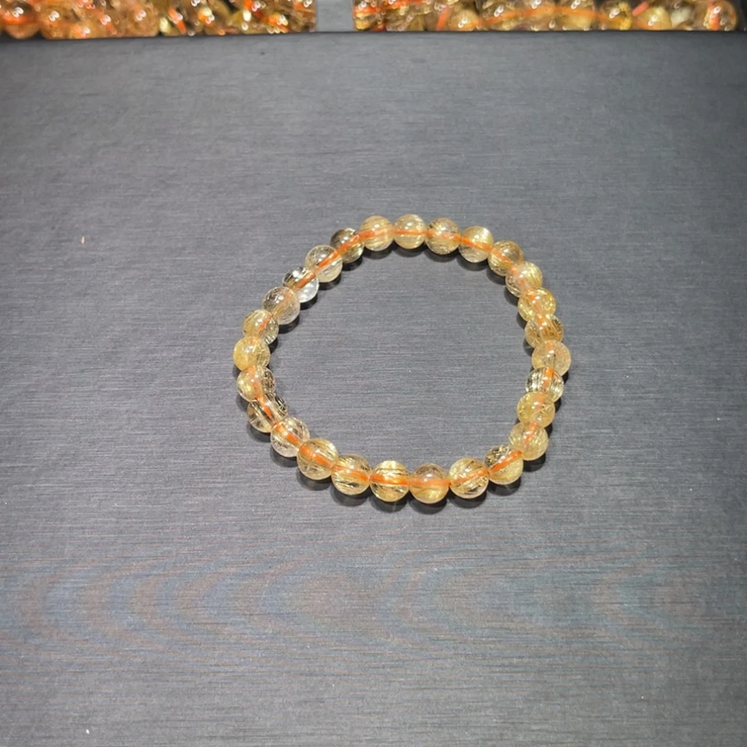 *****水晶未镶嵌手链金钛晶