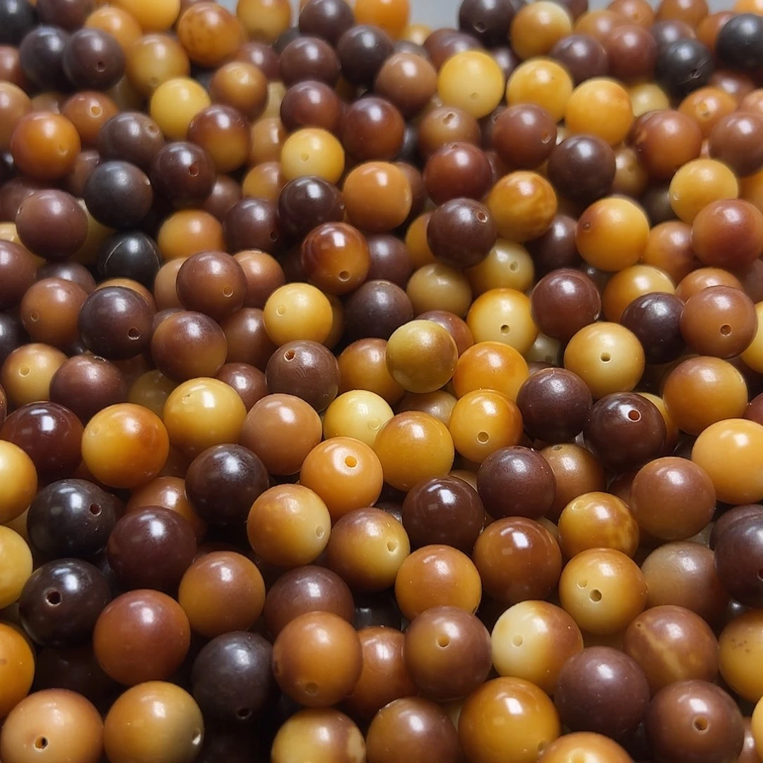 白玉菩提吊坠微瑕13/14/15虎皮圆150颗