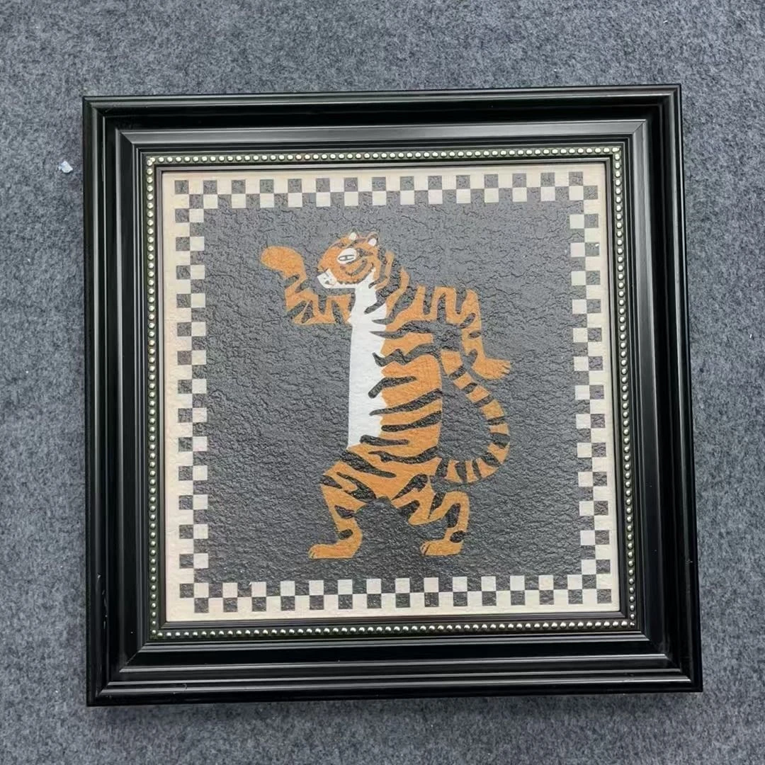 123中古风小众艺术客厅挂画餐厅装饰画2024新款复古餐桌背景4040