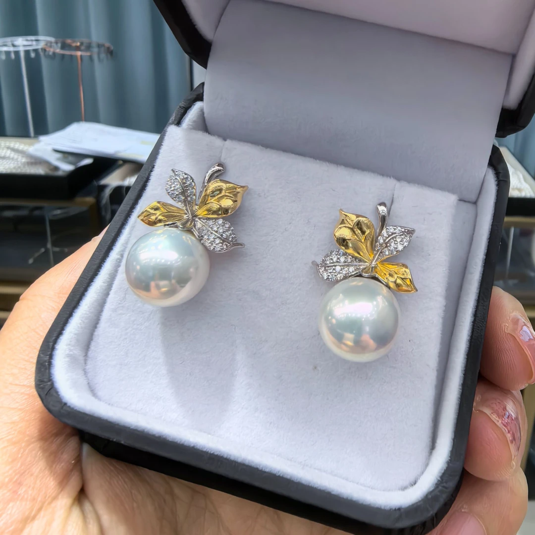 “花神”龙珠珍珠耳钉 12-13mm s925 2185H00DY