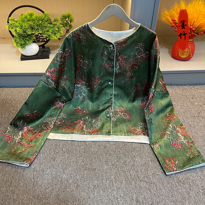 【71319】新中式女装中国风高级感女士上衣时尚双面双穿提花外套