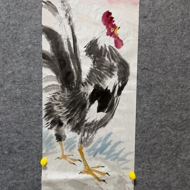 竖款大鱼书画艺术作品
