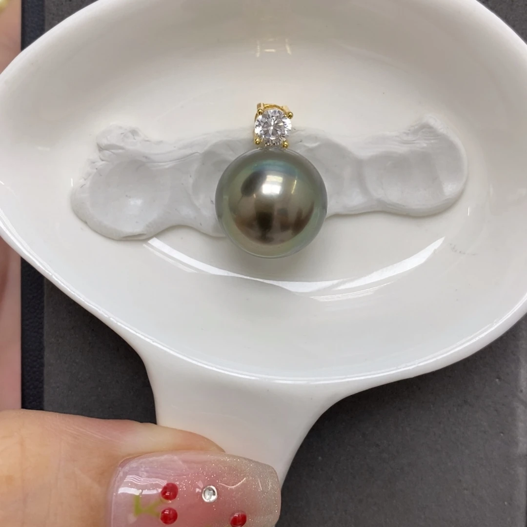 银S925镶嵌耳饰海水珍珠