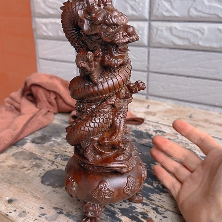 木黑檀木28聚宝盆盘龙