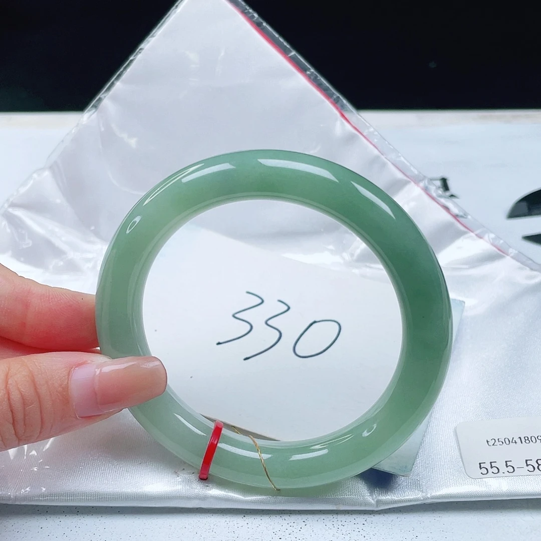 翡翠未镶嵌手镯55+圆条