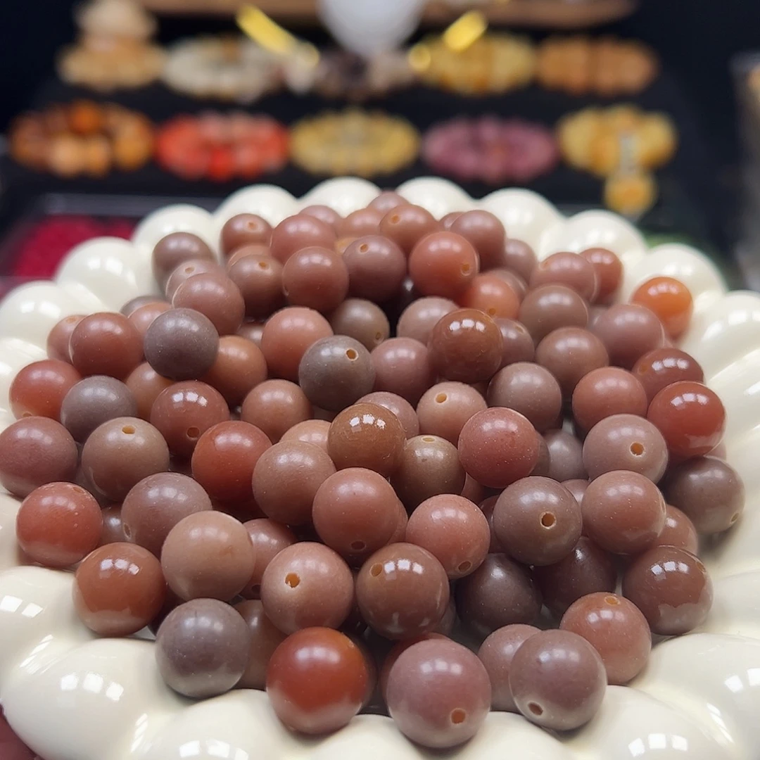 菩提根/象牙果手串卡12/13枣红老料圆150颗