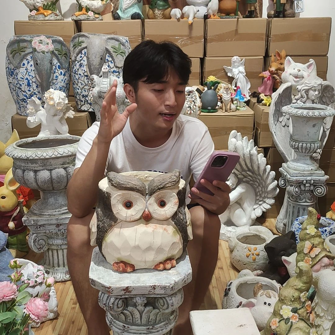 合成树脂猫头鹰花盆