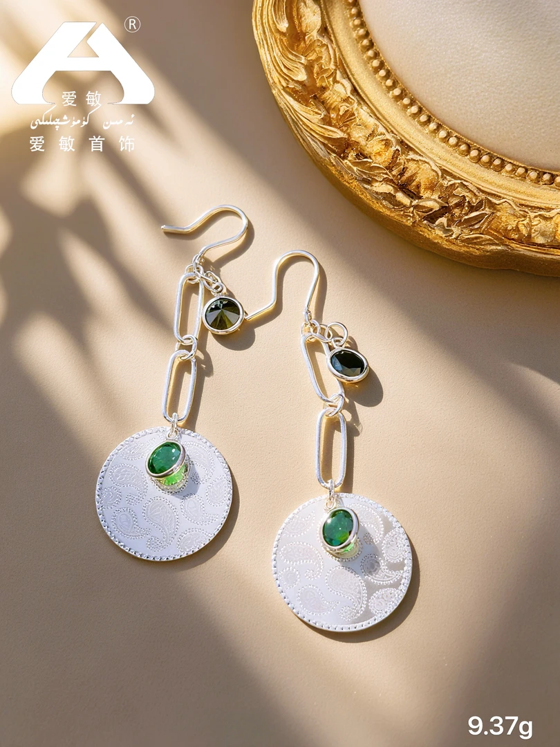 足银耳饰 爱敏纯银首饰耳环9.37g