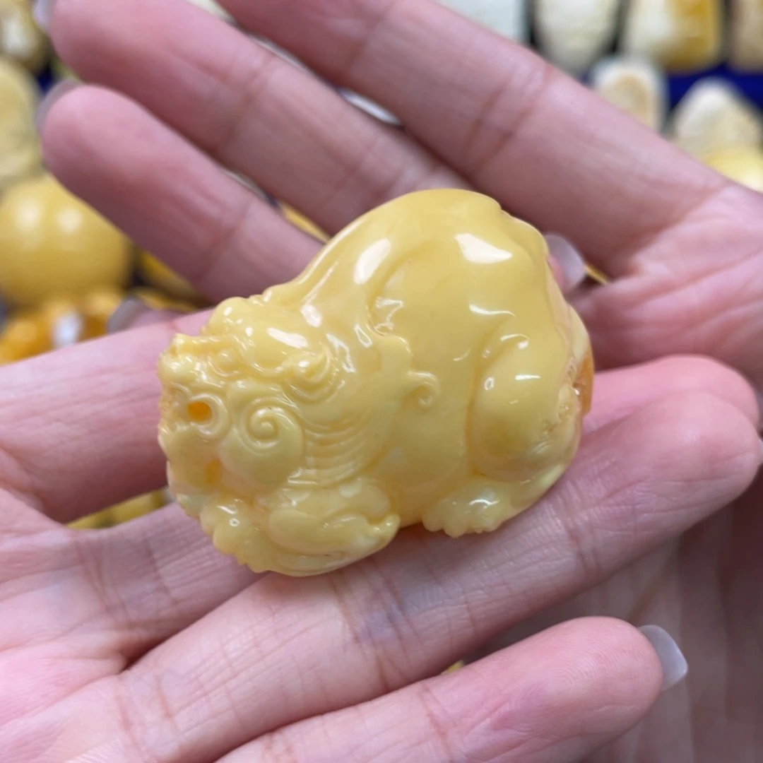 裸石蜜蜡未镶嵌琥珀蜜蜡貔貅吊坠