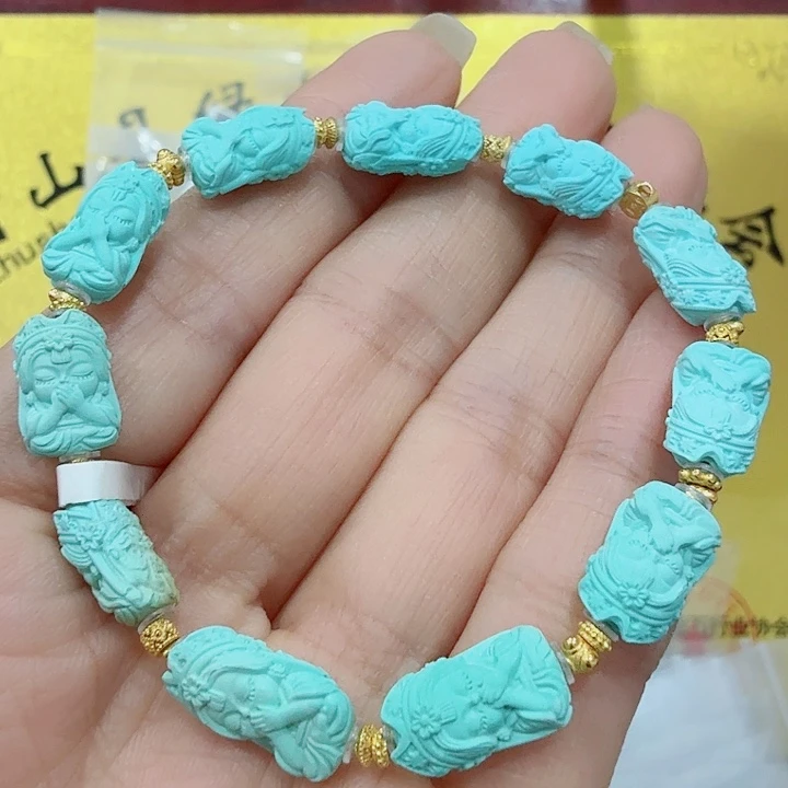 绿松石18K金镶嵌珠宝奇石