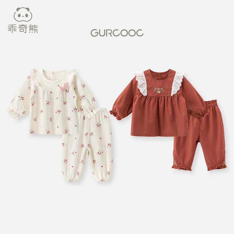 【断码女宝甜美打底】碎花连体衣春季纯棉衣服婴儿洋气哈衣爬服