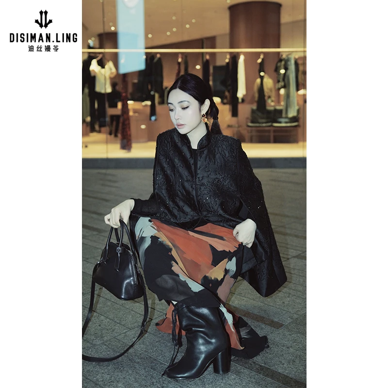 【迪丝嫚苓】花色气质半裙时尚复古长款女士显瘦修身印花高级感女装