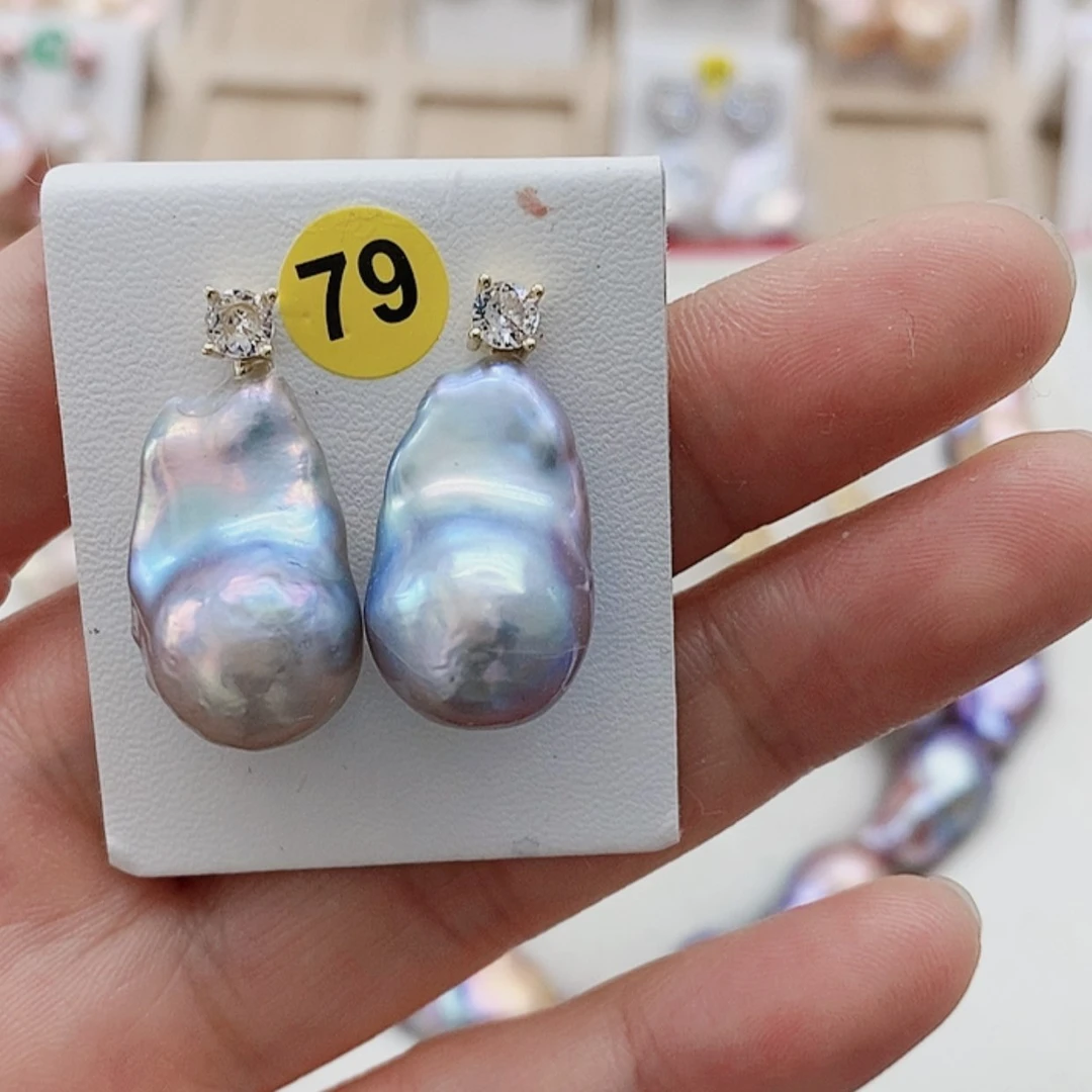 【闪购商品】淡水珍珠耳饰银S925镶嵌