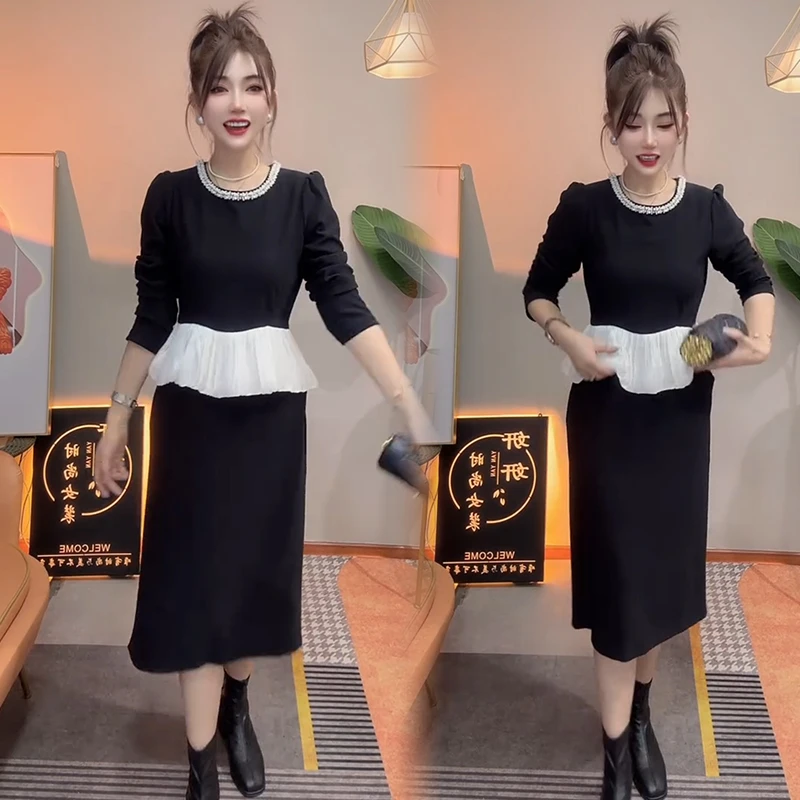 2025秋季新款时尚显瘦气质网红高档百搭女高级洋气宽松大码连衣裙