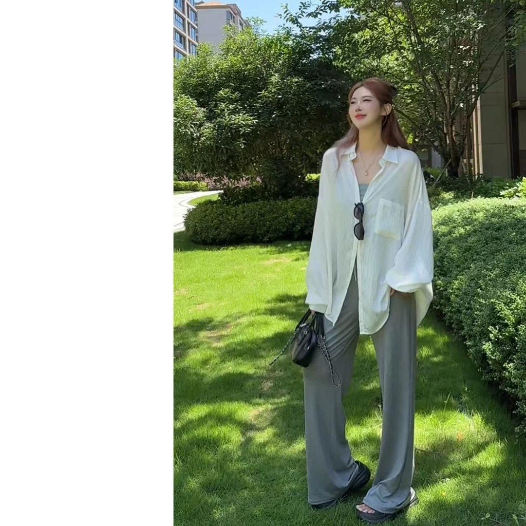 墨迹姐高个子加长版“超模夏裤”垂感足忒显瘦的微喇长裤女拖地