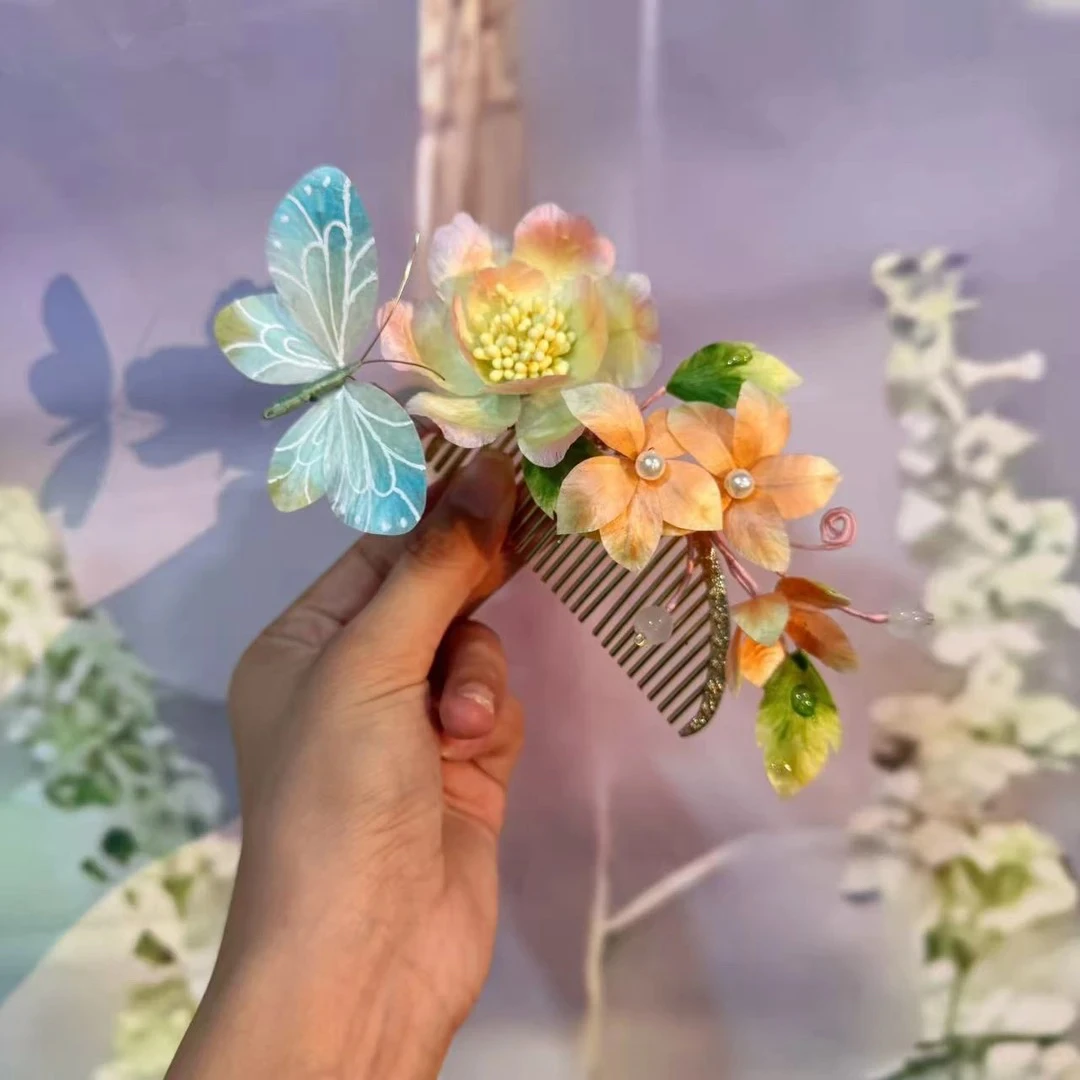 25素隐.古风发饰汉服绒花发簪 手工制作默认微瑕 均有色差