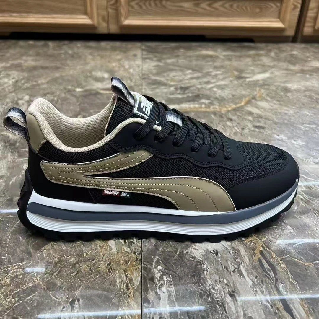 男鞋秋季2025新款时尚潮流透气男士运动鞋百搭软底网面休闲鞋子男