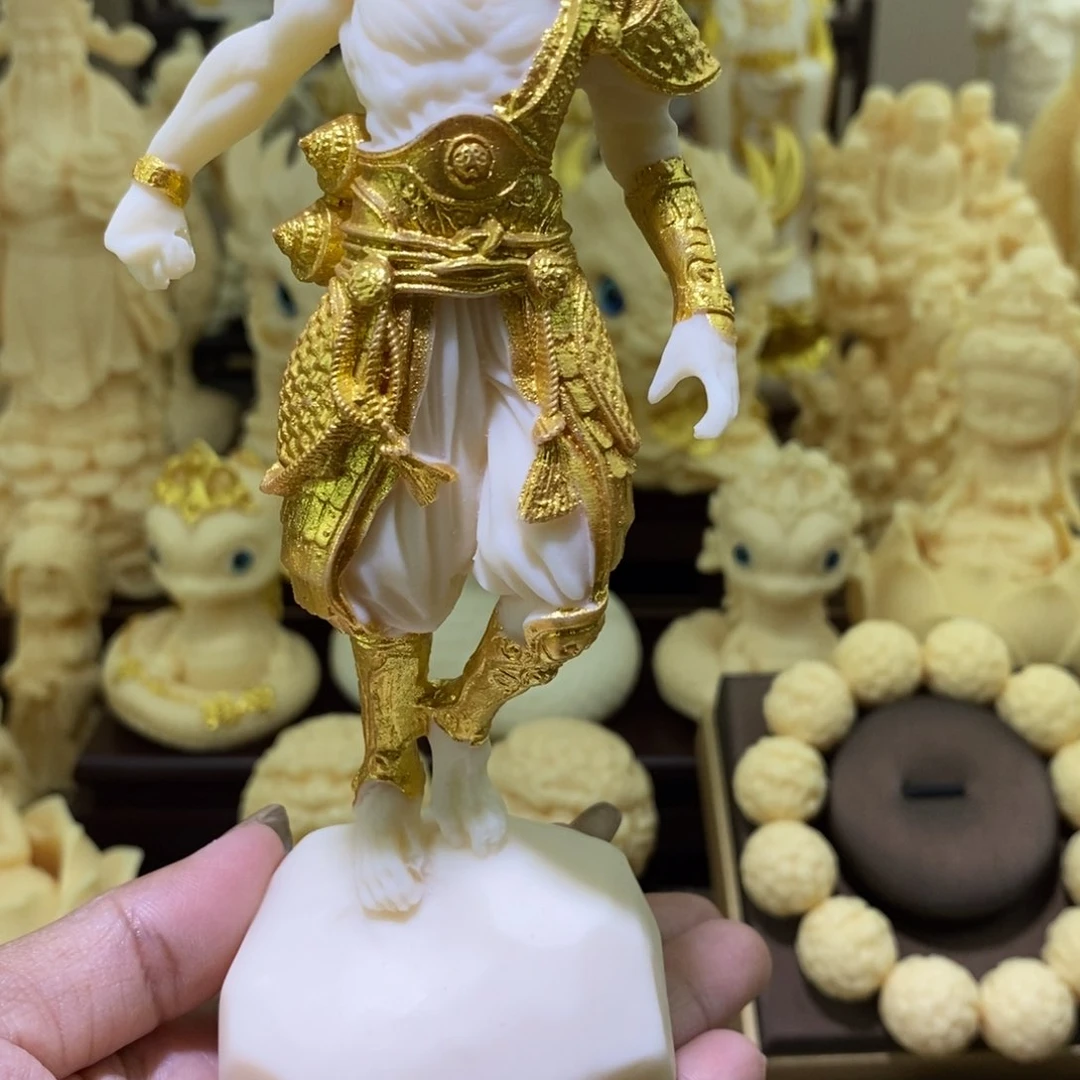 菩提根/象牙果把件象牙果描金黑神话摆件