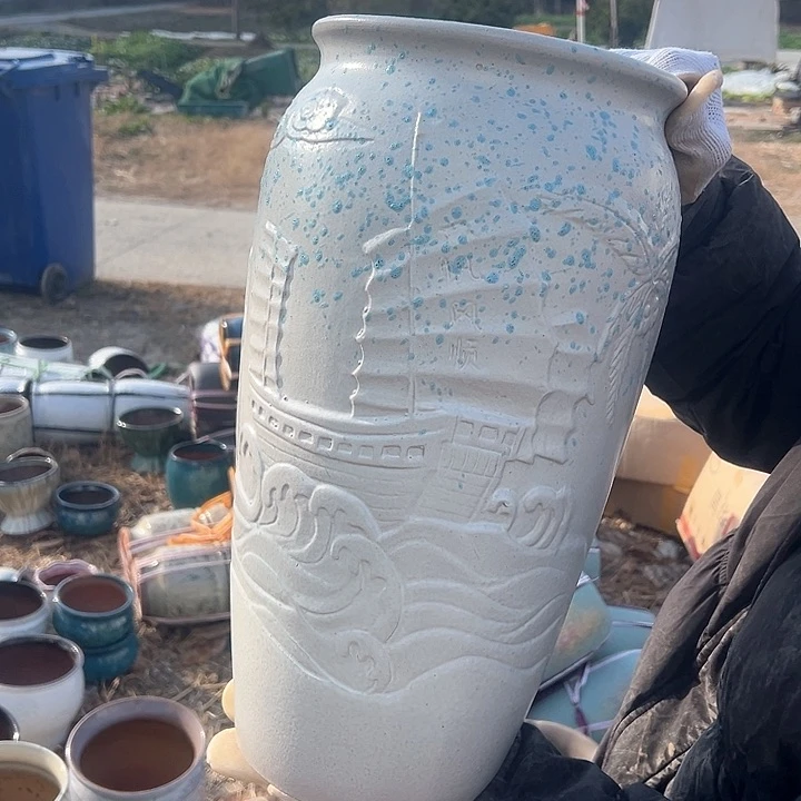 紫砂花盆高度42口20