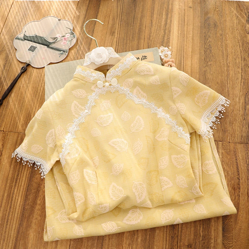 俏娘鱼2025年春季新款碎花淑女范短袖旗袍气质优雅改良新中式