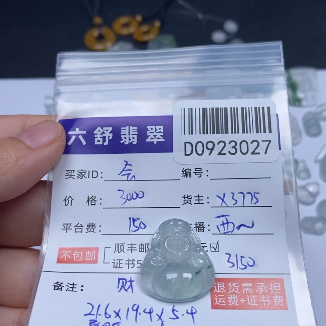 会***猪未镶嵌挂件翡翠D0923027