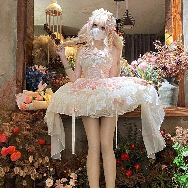 织锦园lolita原创时光之舞狗短芭蕾款连衣裙JSK二次元萝莉甜美裙