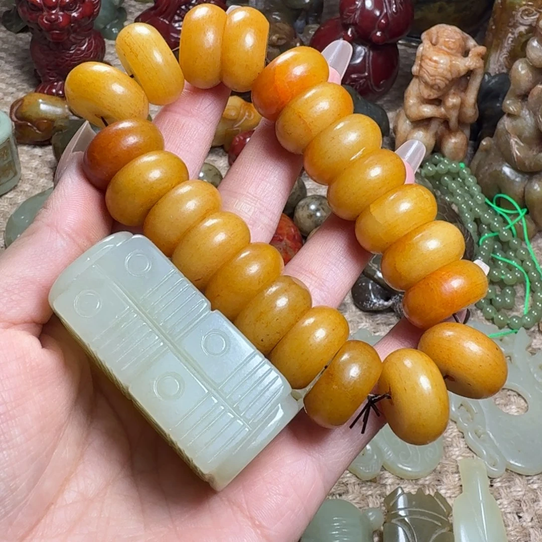 一***子白玉菩提吊坠挂件