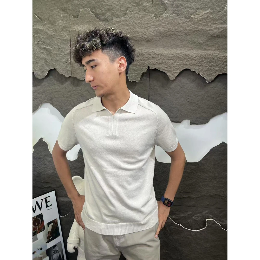 春夏新款修身简约时尚潮流男士上衣条纹百搭舒适亲肤打底男款5802