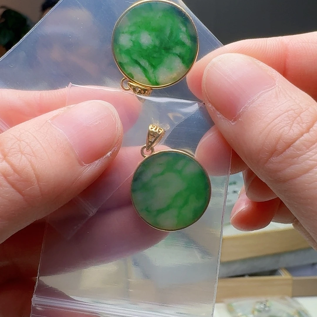 翡翠银S925镶嵌吊坠(不含链)多样性发货其一