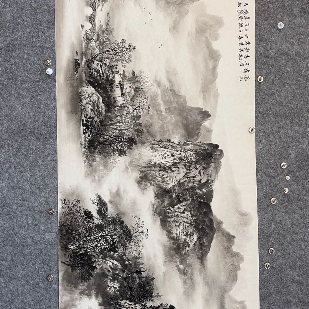 国画一***雨山水画作品欣赏