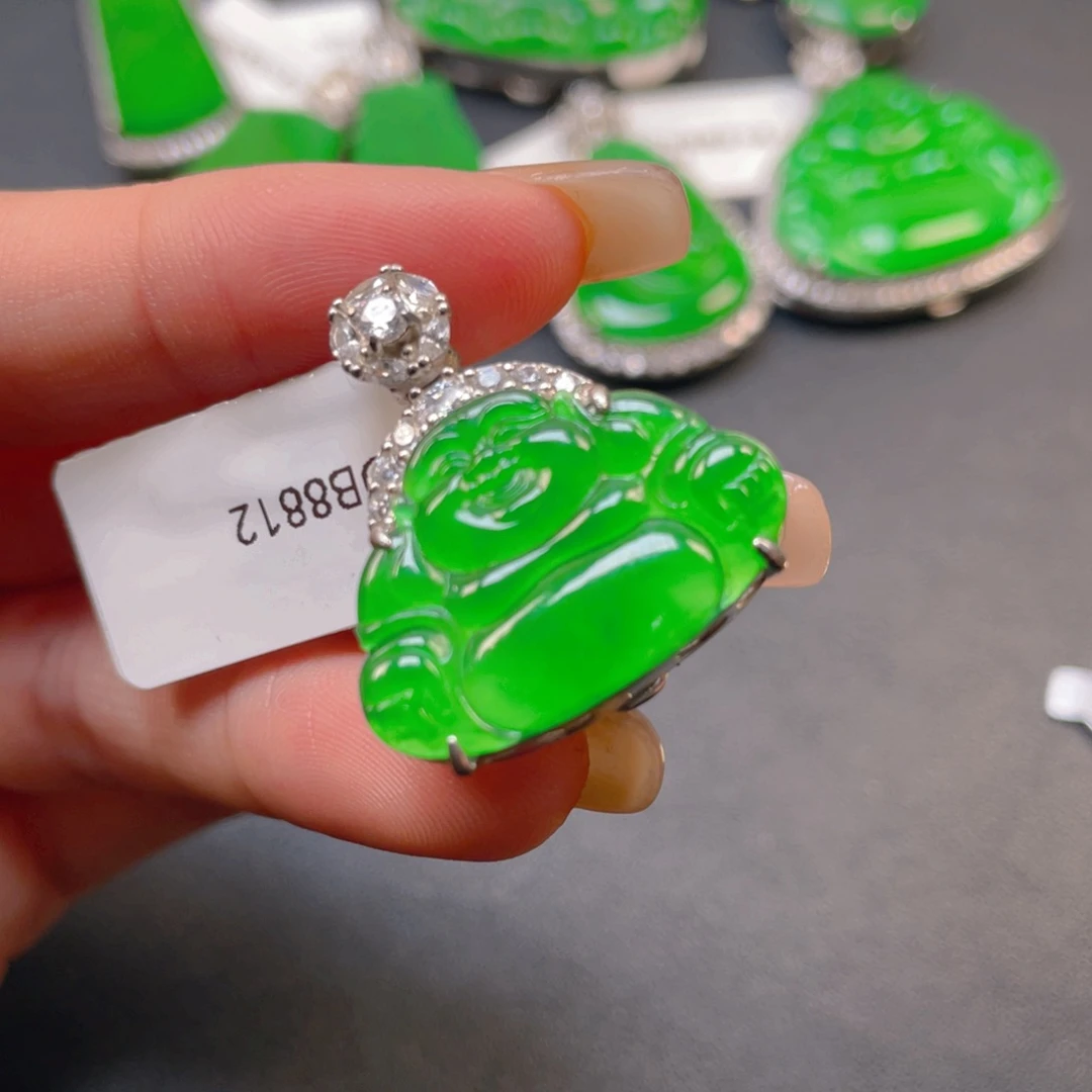 翡翠银S925镶嵌颈饰