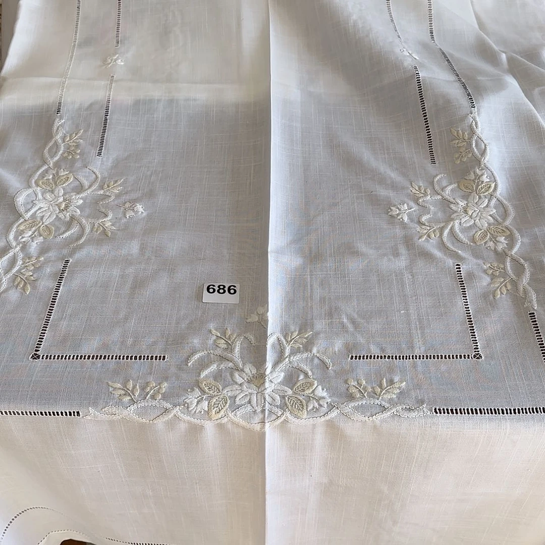 亚麻手绣2.6✖️1.7桌布686号
