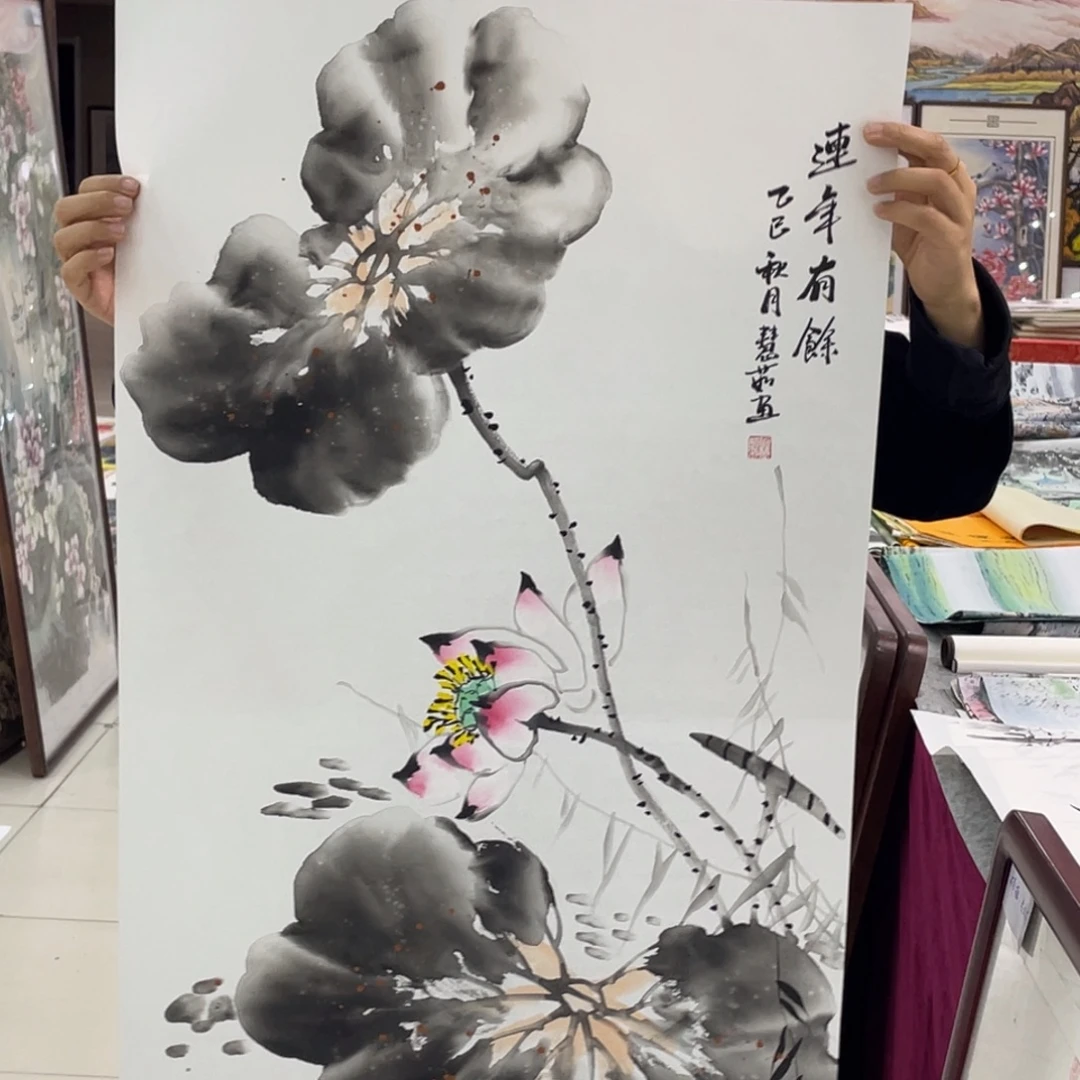 国画纯手绘的山水花鸟