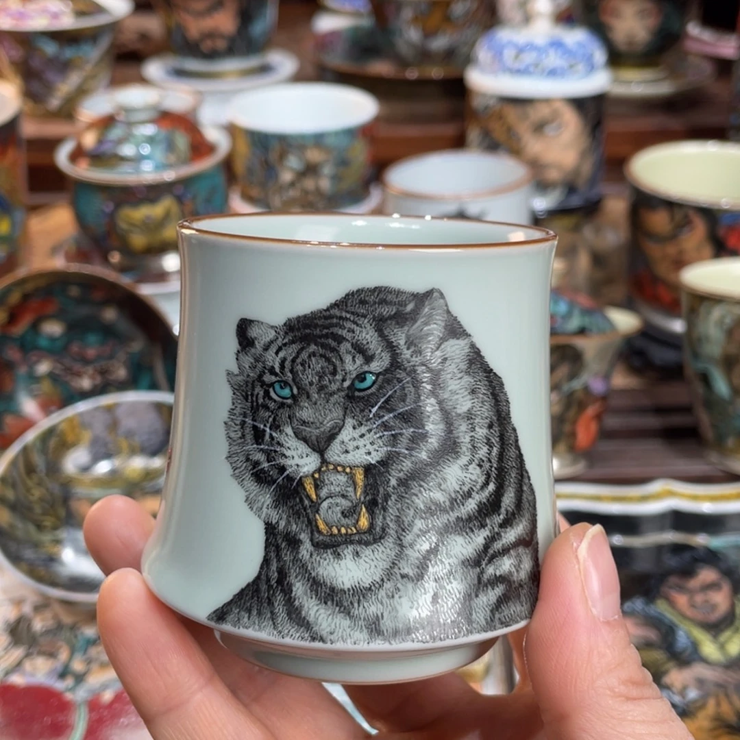 墨彩老虎威士忌杯