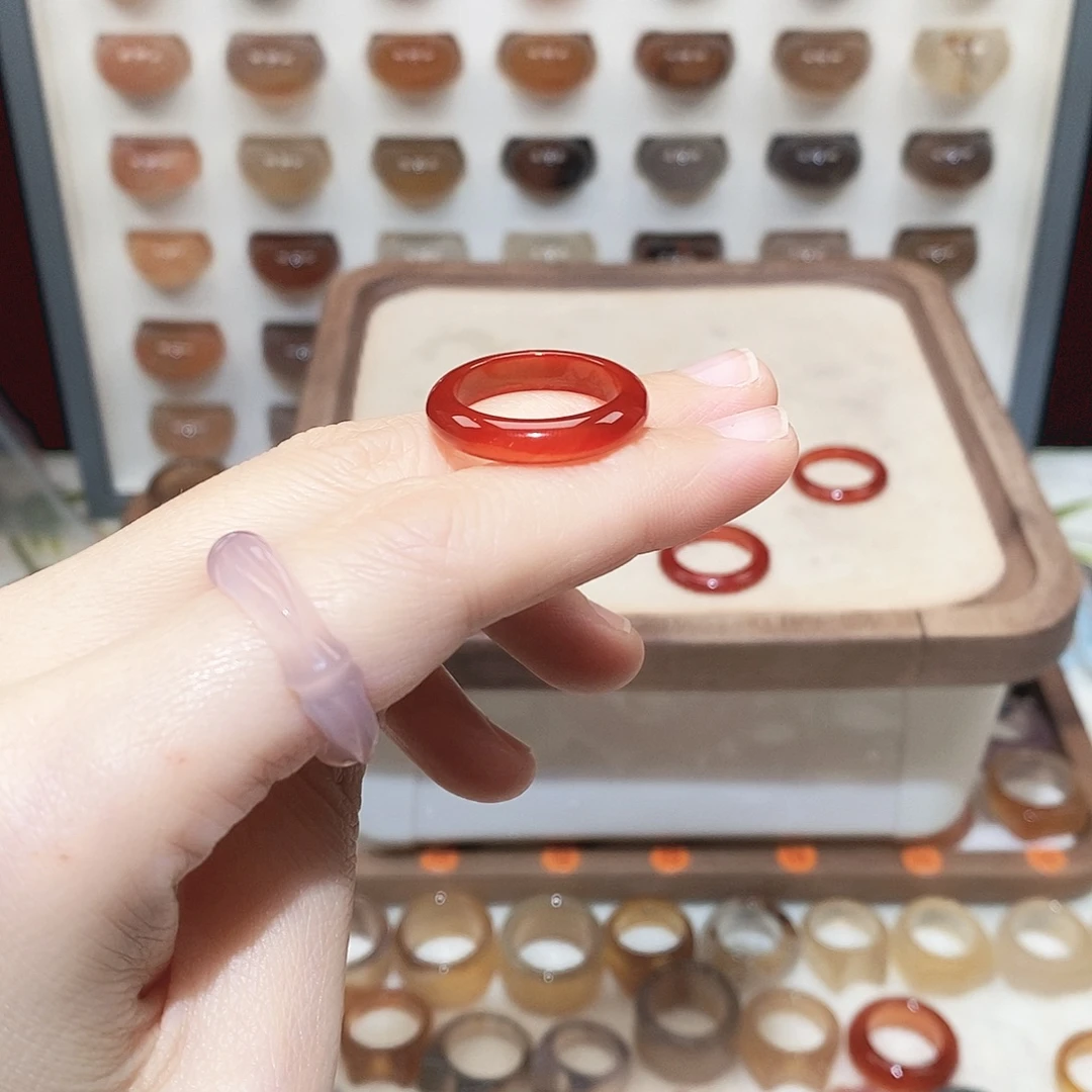 ****蜂玛瑙/玉髓未镶嵌戒指港15