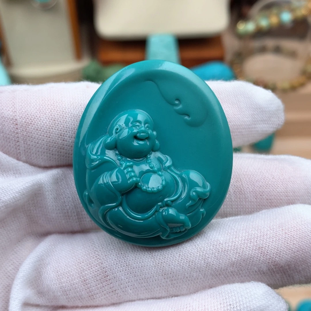 绿松石未镶嵌弥勒佛