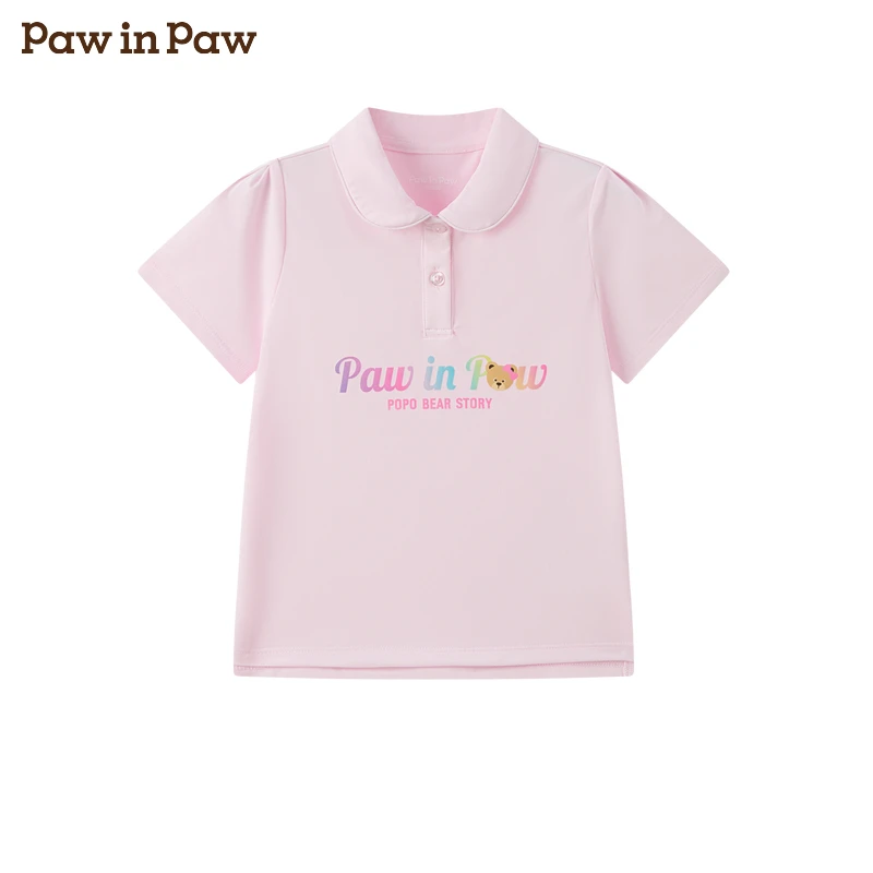 【冷感+防晒】卡通小熊童装25年春季新款女童POLO翻领T恤PCLAF2321E