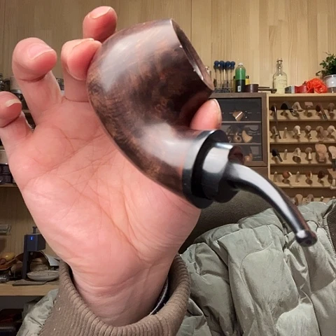 昌化石印石石楠木手工制作烟斗