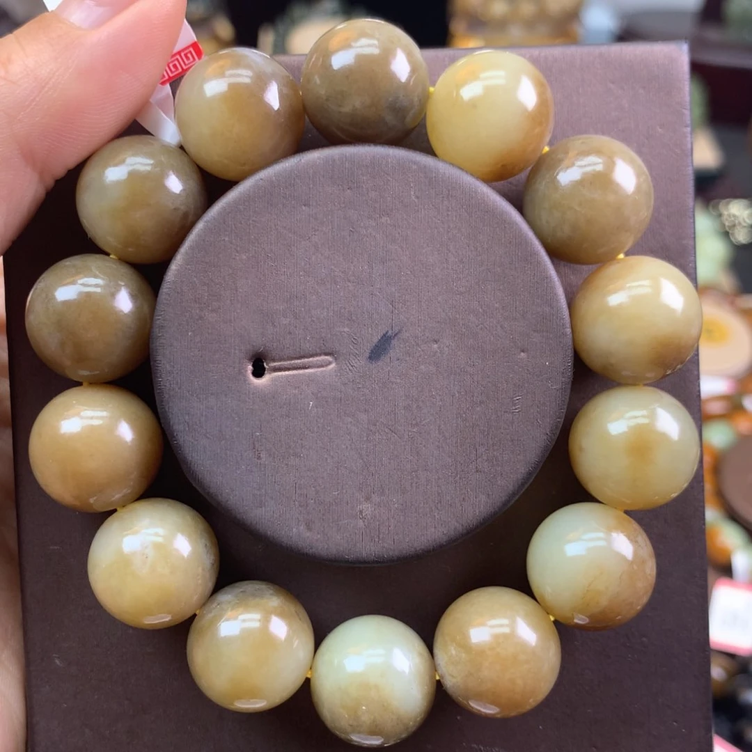 岫岩河磨玉（透闪石质玉）手链未镶嵌