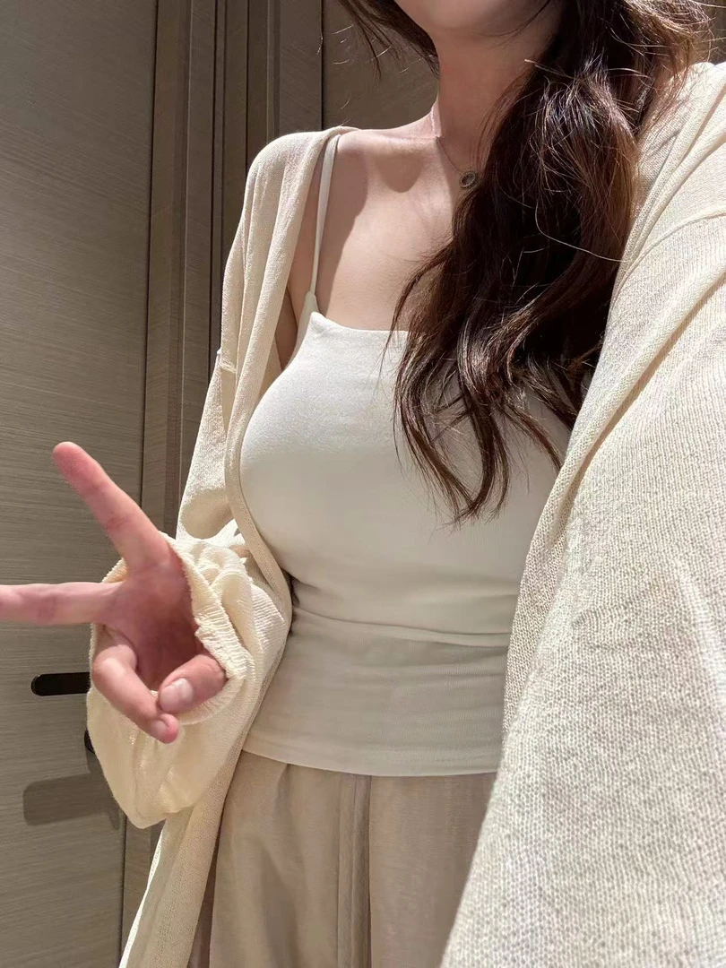 【Yez1】 “仿亚麻凉感开衫“落肩透气显瘦开衫微胖百搭外套