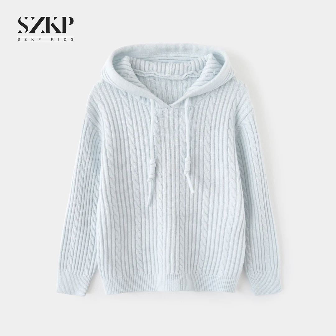 SZKP冬季新款女童连帽上衣中大童时尚洋气儿童休闲毛衣MFYD552808