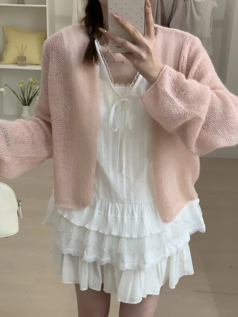 『李木木』春款上新~~马海毛毛衣开衫 3201