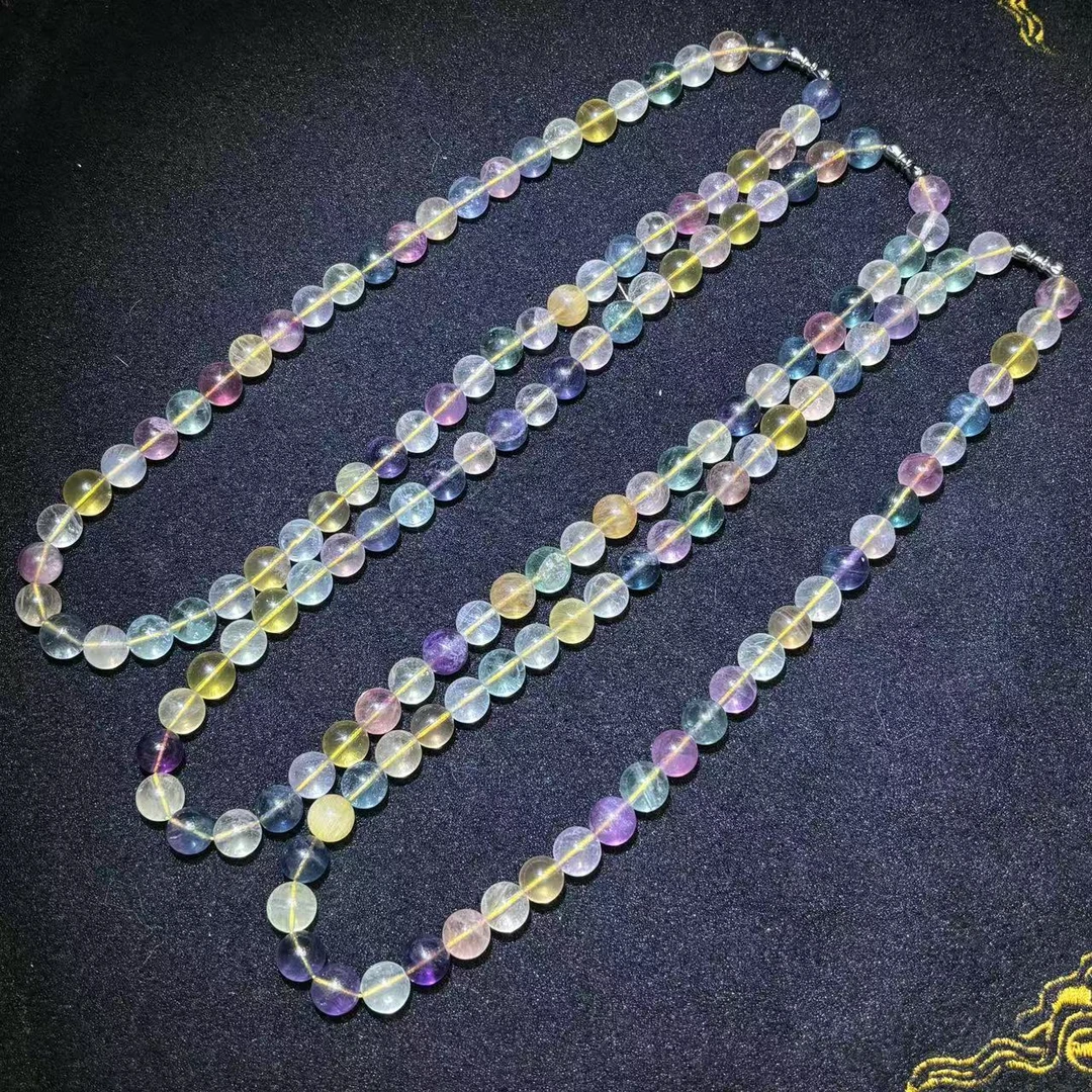 C3889【福嘟嘟珠宝】七彩萤石项链-送礼佳品-多样性发一件-卡10+