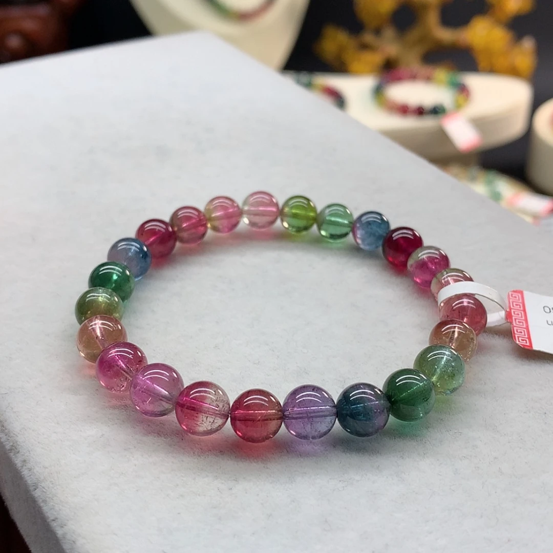 【闪购商品】未镶嵌手链碧玺艳丽西瓜单圈7.8