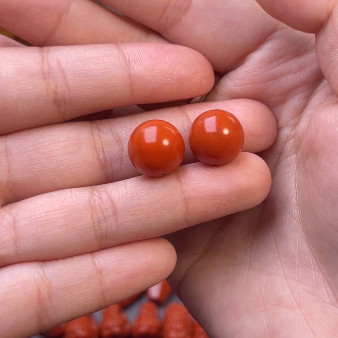 南红玛瑙 天然保山圆珠未镶嵌历*